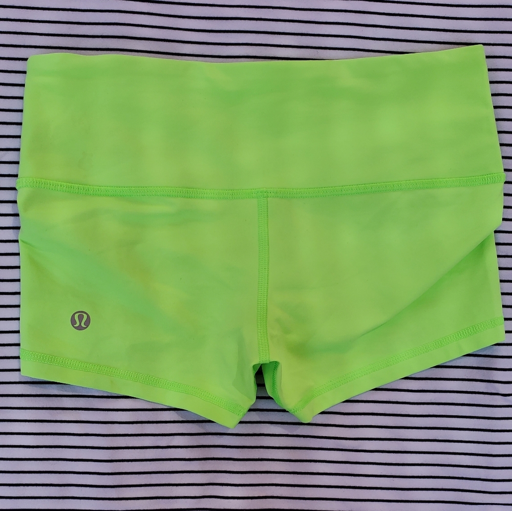 Lululemon Neon Green booty shorts